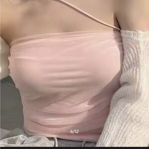 Pink Strapless Top